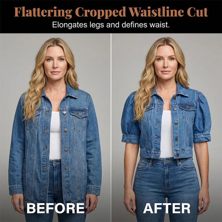 Women's Puff Sleeve Denim Jacket