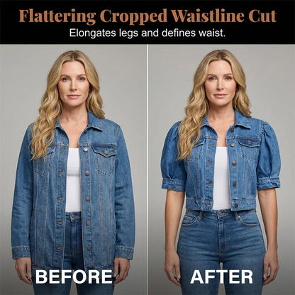 Women's Puff Sleeve Denim Jacket