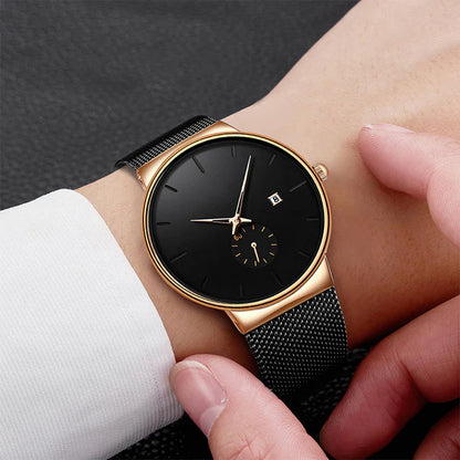 Men's Minimalist Mesh Strap Watch
