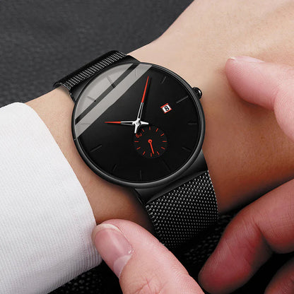 Men's Minimalist Mesh Strap Watch