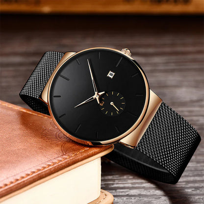 Men's Minimalist Mesh Strap Watch