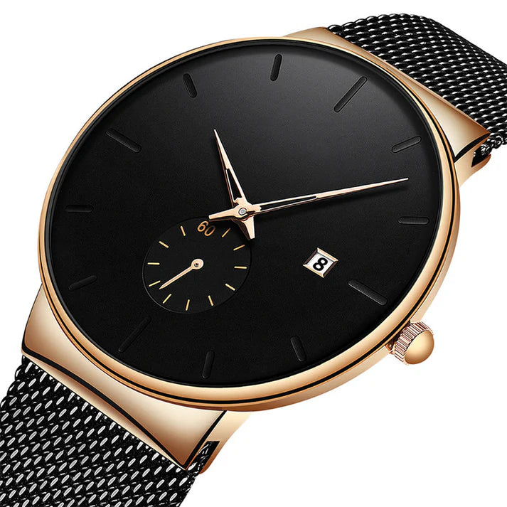 Men's Minimalist Mesh Strap Watch