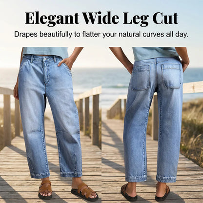 Women’s High Waisted Barrel Leg Jeans