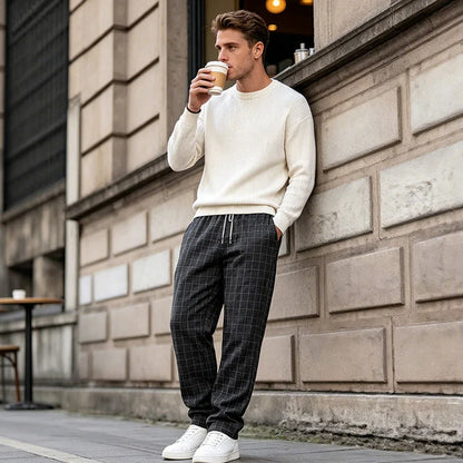 Men's Plaid Drawstring Pants