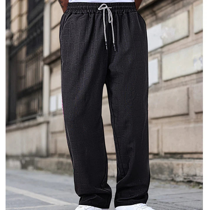Men's Plaid Drawstring Pants