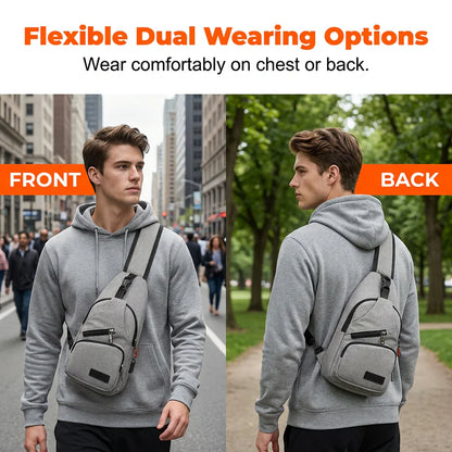 Men's Multi-Pocket Crossbody Sling Bag