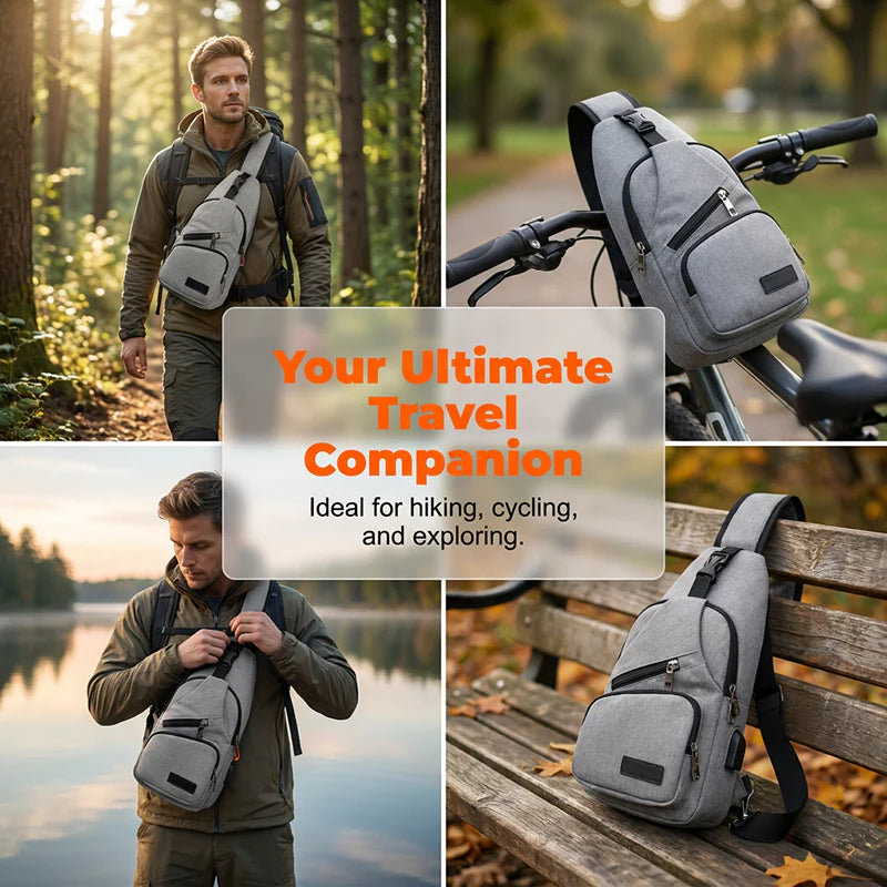 Men's Multi-Pocket Crossbody Sling Bag