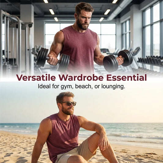 Men's Acid-Wash Sleeveless Tank Top