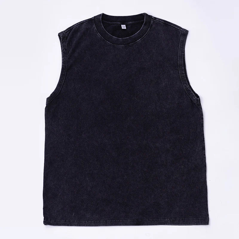 Men's Acid-Wash Sleeveless Tank Top