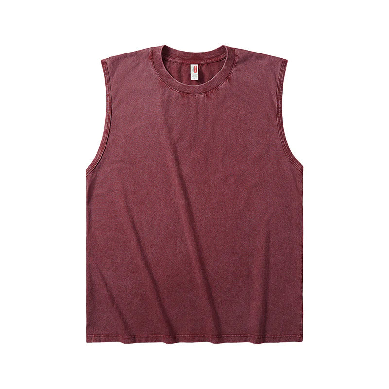 Men's Acid-Wash Sleeveless Tank Top