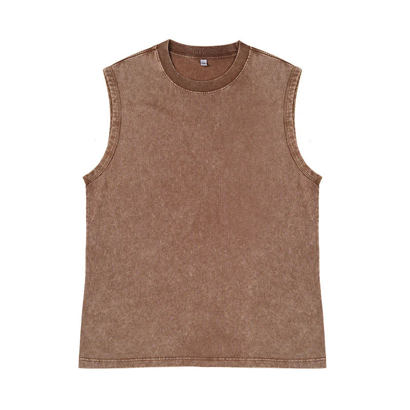 Men's Acid-Wash Sleeveless Tank Top