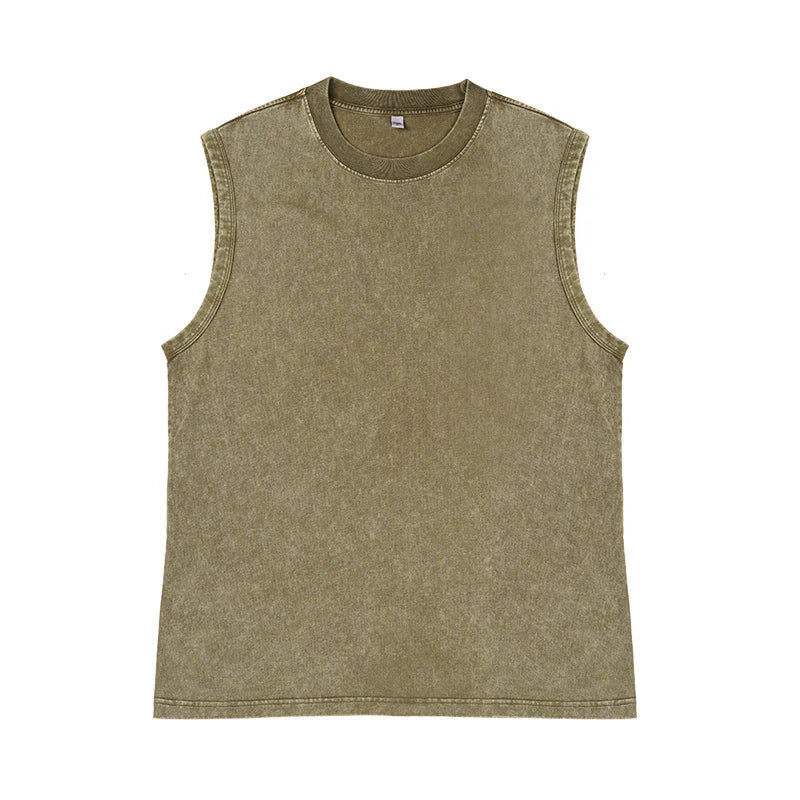 Men's Acid-Wash Sleeveless Tank Top