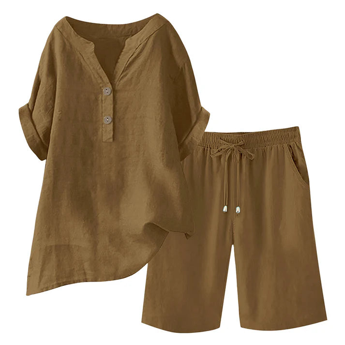 Women's Relaxed Linen Blend Lounge Set