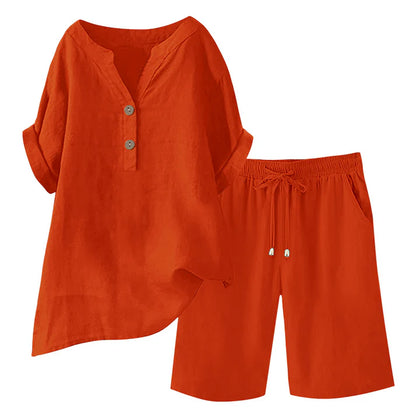 Women's Relaxed Linen Blend Lounge Set