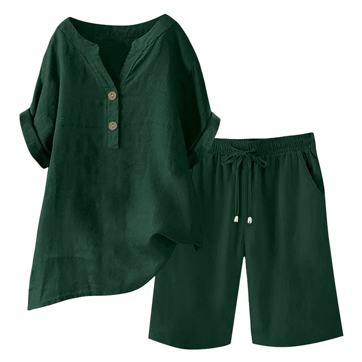 Women's Relaxed Linen Blend Lounge Set