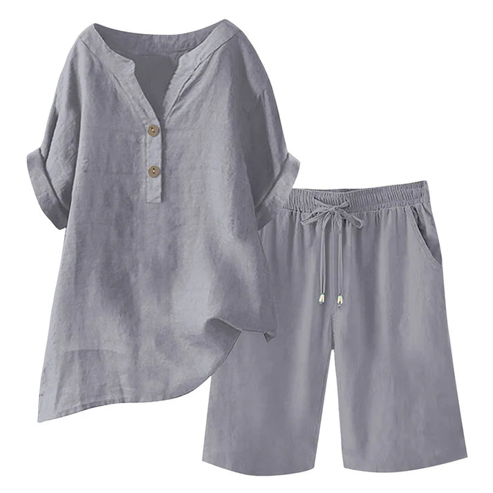 Women's Relaxed Linen Blend Lounge Set