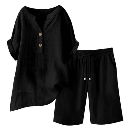 Women's Relaxed Linen Blend Lounge Set