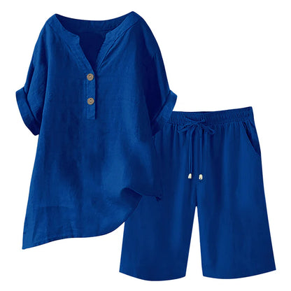 Women's Relaxed Linen Blend Lounge Set