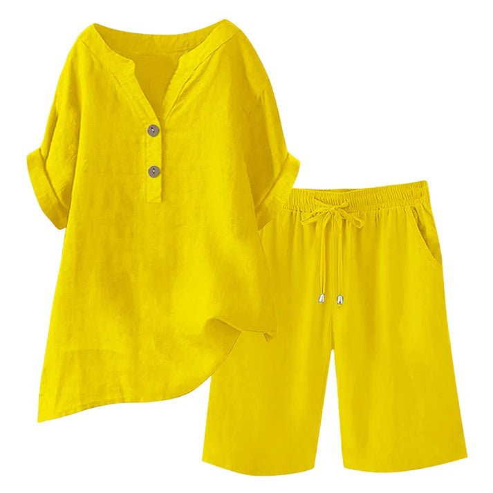 Women's Relaxed Linen Blend Lounge Set