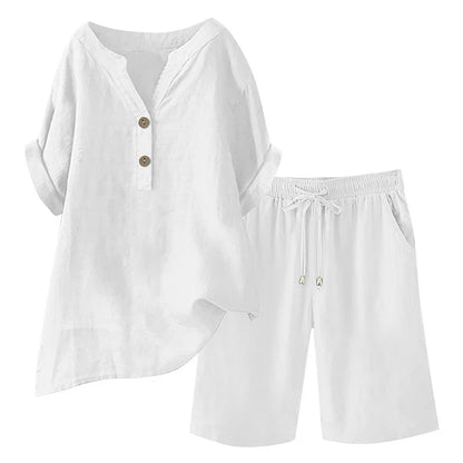 Women's Relaxed Linen Blend Lounge Set