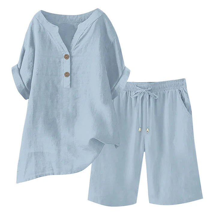 Women's Relaxed Linen Blend Lounge Set