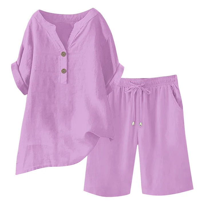 Women's Relaxed Linen Blend Lounge Set