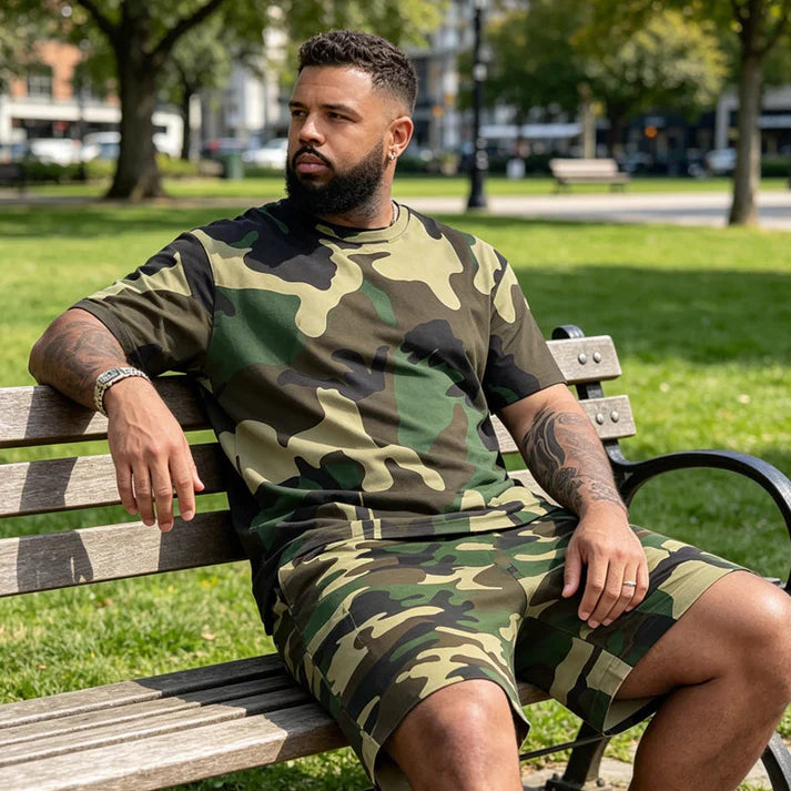 Men's Camo T-Shirt & Shorts Set