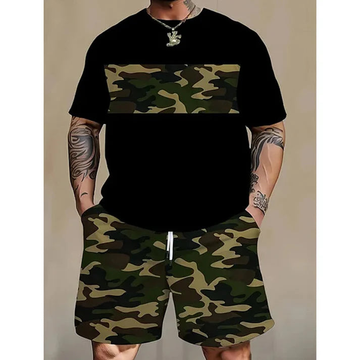 Men's Camo T-Shirt & Shorts Set