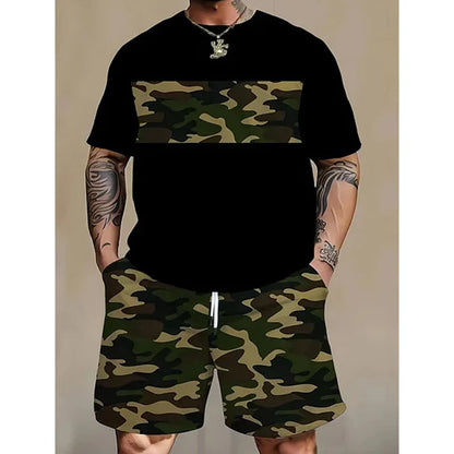 Men's Camo T-Shirt & Shorts Set