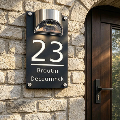 Solar LED Illuminated House Number Plaque