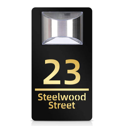 Solar LED Illuminated House Number Plaque