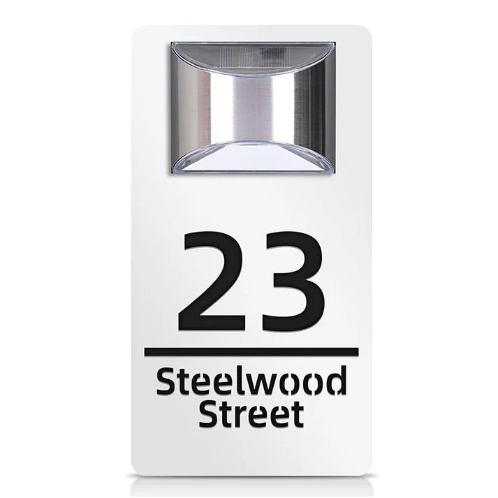 Solar LED Illuminated House Number Plaque