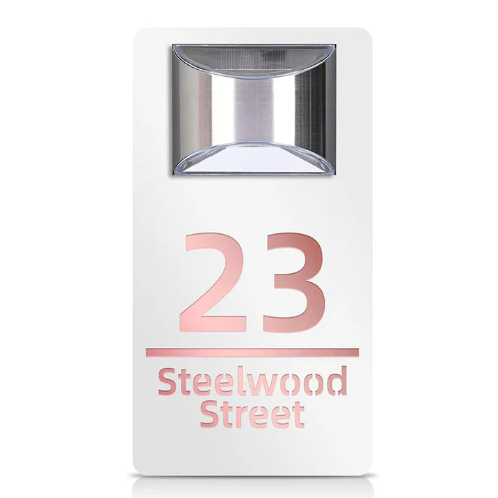 Solar LED Illuminated House Number Plaque