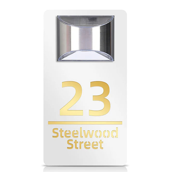 Solar LED Illuminated House Number Plaque