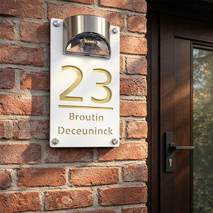 Solar LED Illuminated House Number Plaque