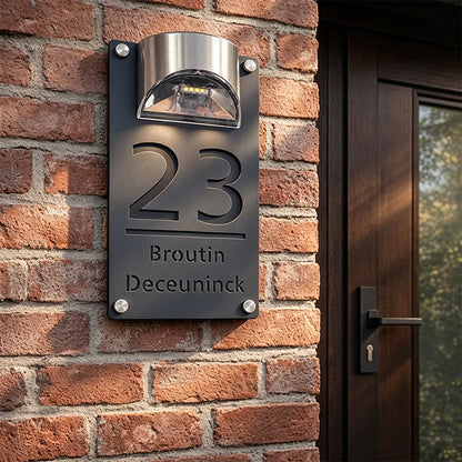 Solar LED Illuminated House Number Plaque