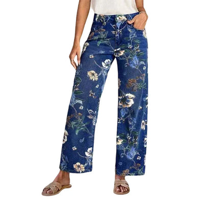 Women's Floral Wide-Leg Jeans
