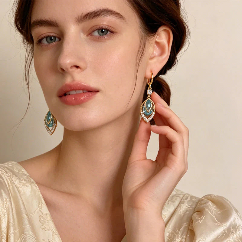 Women's Crystal Teardrop Dangle Earrings