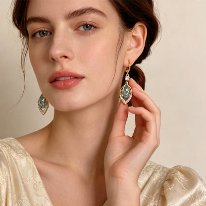 Women's Crystal Teardrop Dangle Earrings