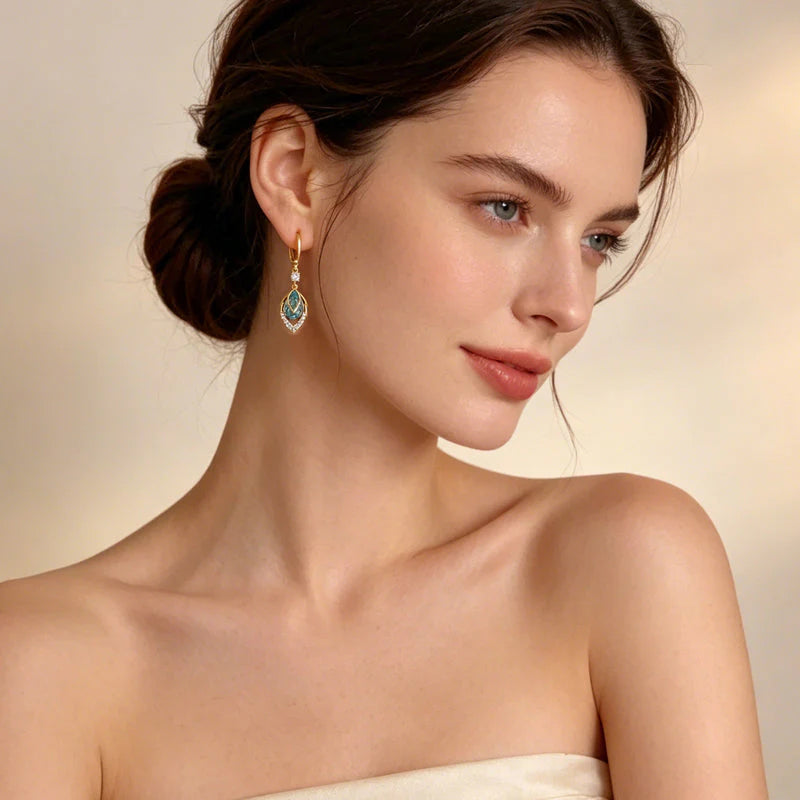 Women's Crystal Teardrop Dangle Earrings