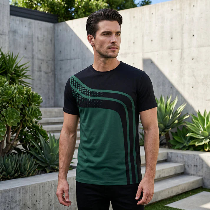 Men's Modern Stripe Panel T-Shirt