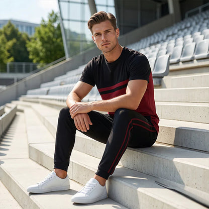 Men's Modern Stripe Panel T-Shirt