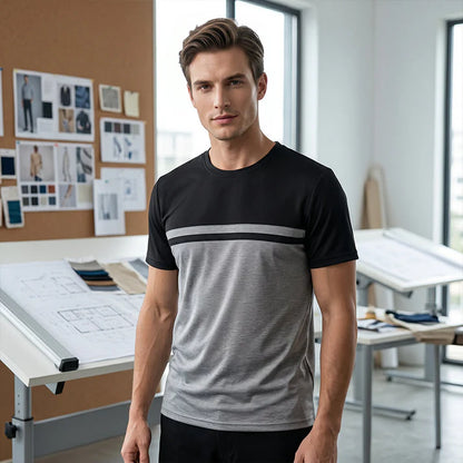 Men's Modern Stripe Panel T-Shirt