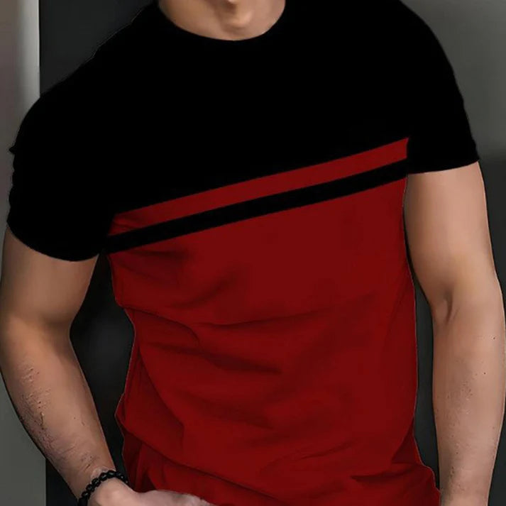 Men's Modern Stripe Panel T-Shirt