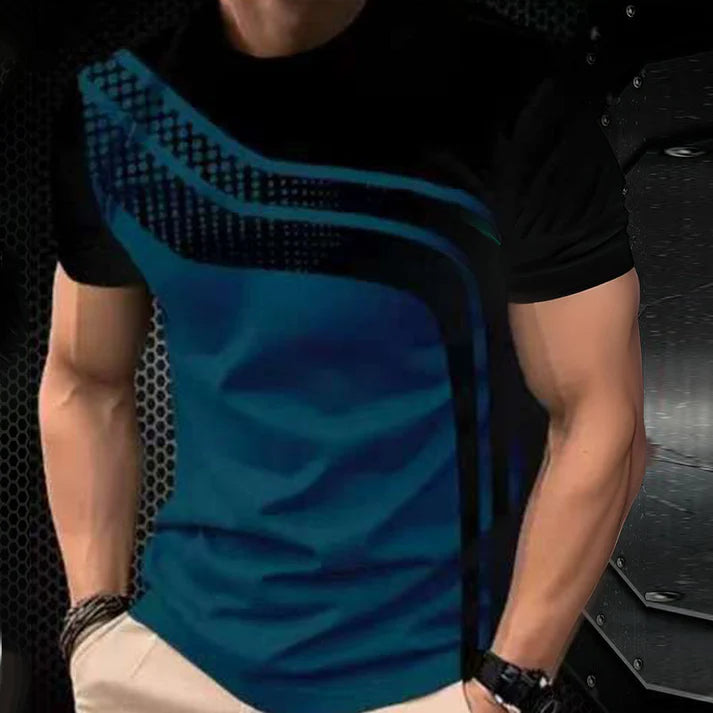 Men's Modern Stripe Panel T-Shirt