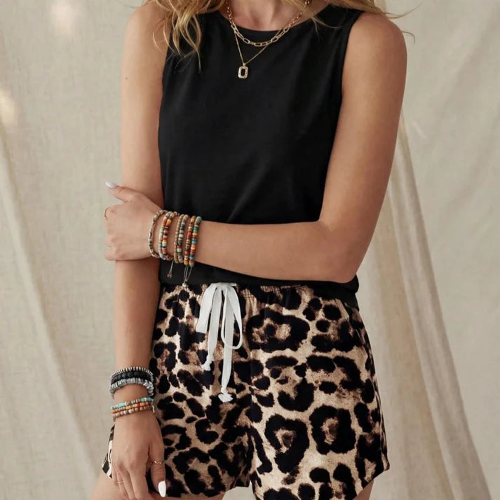 Women's Sleeveless Lounge Shorts Set