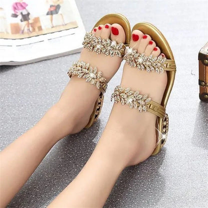 Women's Crystal Bloom Slide Sandals