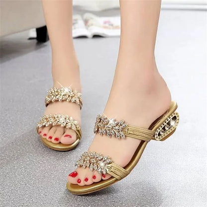 Women's Crystal Bloom Slide Sandals