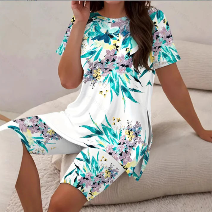 Women's Sunflower Print Lounge Set