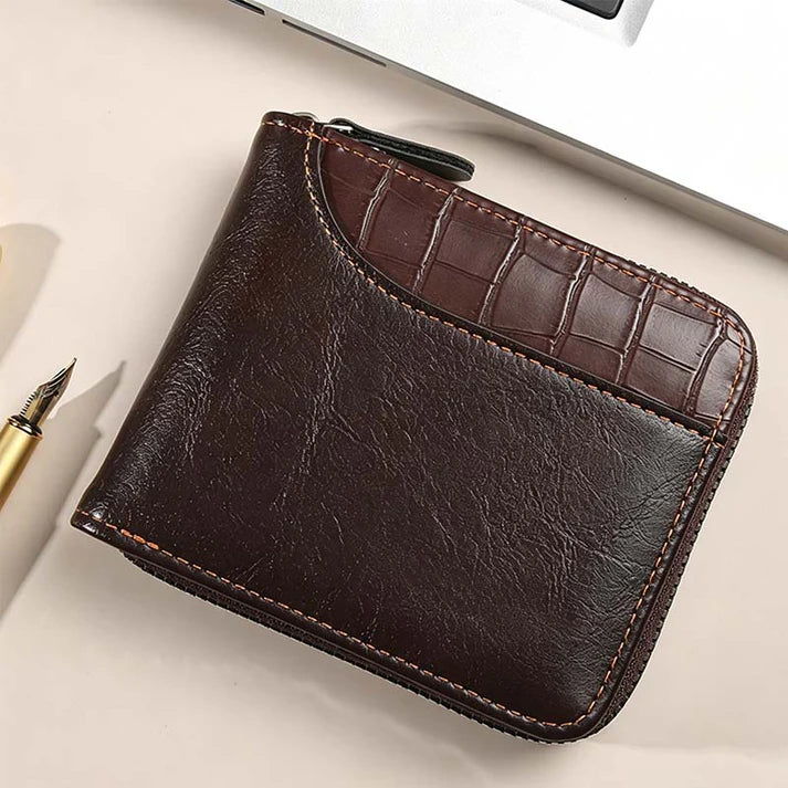 Men's Zip-Around Bifold Wallet